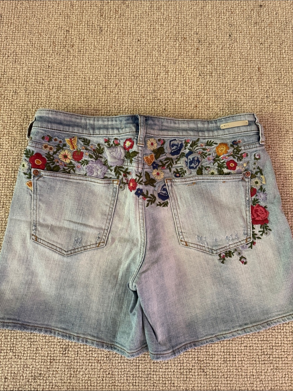 Pilcro and the Letterpress Light Blue Embroidered Denim Shorts - Picture 3 of 4